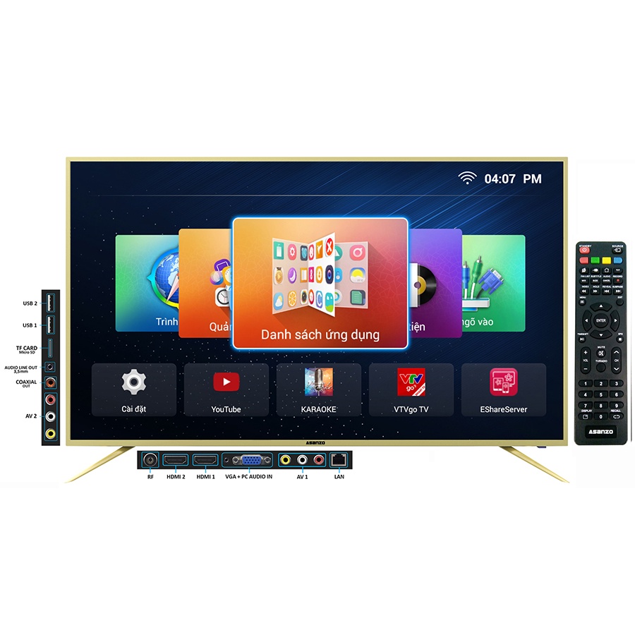 Smart Tivi Asanzo 50 inch Full HD Android 7.1 Model 50ES980 Âm thanh vòm