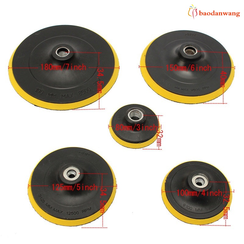 Đĩa chà nhám đánh bóng xe hơi 3&quot; 4&quot; 5&quot; 6&quot; 7&quot; M16 thời trang