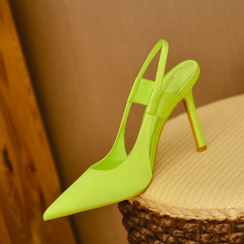 Giày IELGY mũi nhọn đế nhọn khóa dây mỏng satin thanh lịch cho nữ