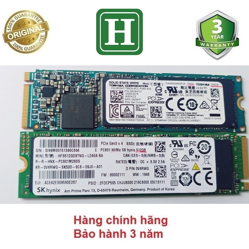 Ổ cứng SSD M2 PCIe NVMe 512GB, 256GB hàng tháo máy chính hãng bảo hành 36 tháng