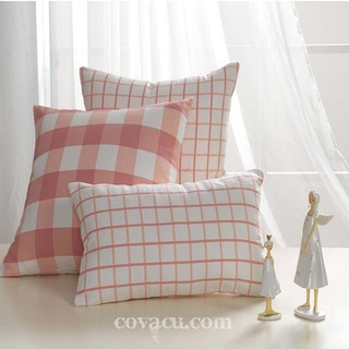 Vải Canvas Caro Hồng Pastel