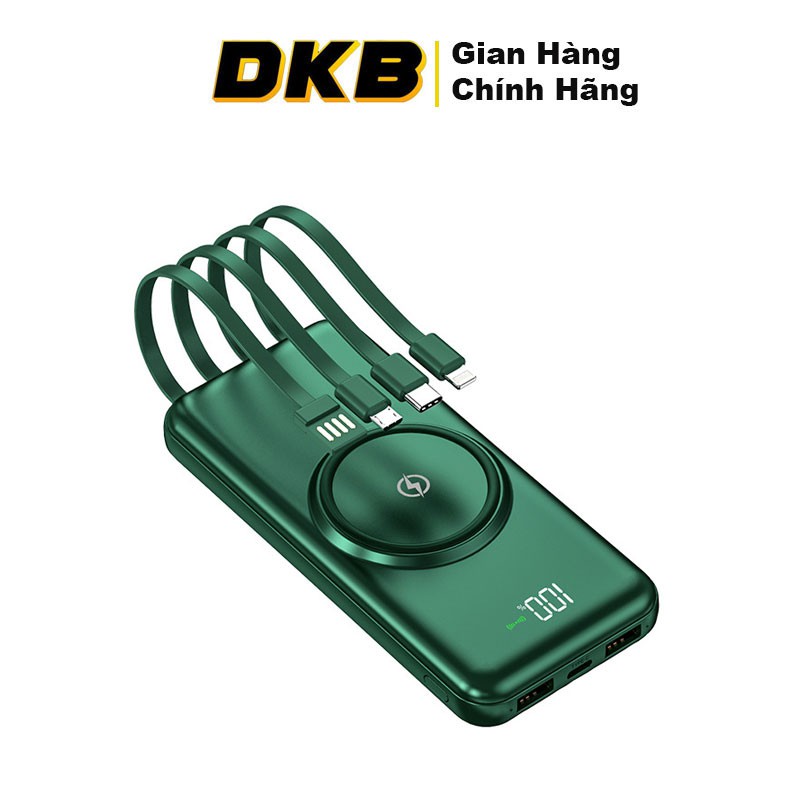 Sạc dự phòng DKB 6 in 1 sạc cùng lúc 6 thiết bị tích hợp sạc không dây bảo hành 6 tháng