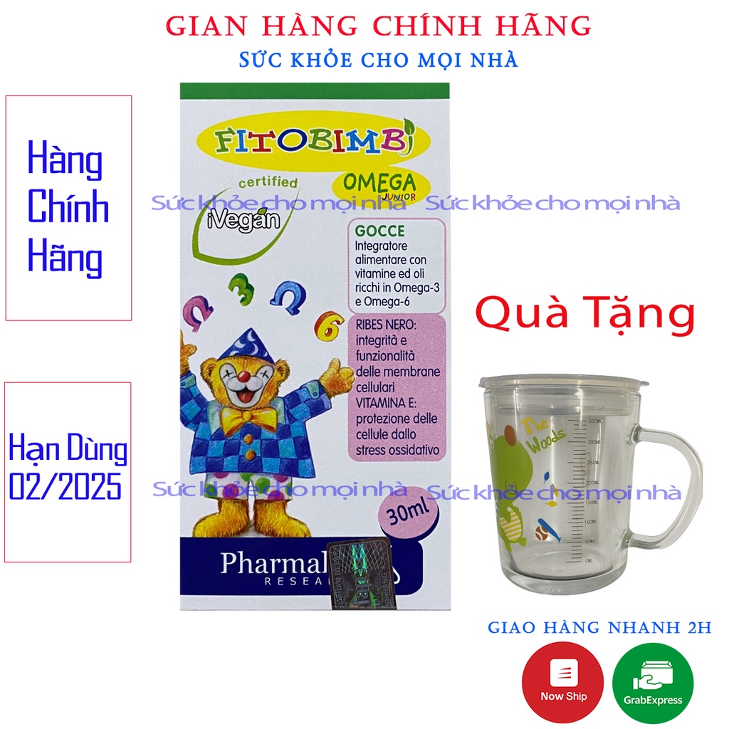 FITOBIMBI Omega Junior - Phát Triển Trí Não,Tăng Cường Miễn Dịch,Tốt Cho Mắt(Lọ nhỏ giọt 30ml)