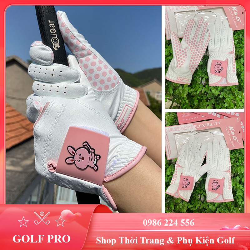 Găng tay golf nữ KG êm tay thoáng khí chống trơn trượt loại da cao cấp cả đôi GT020