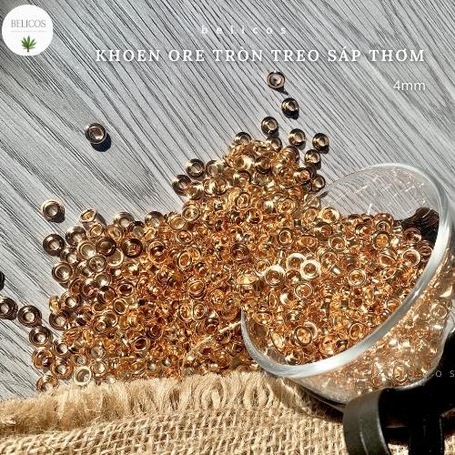 Khoen treo sáp thơm  Khoen ore kim loại màu vàng 4mm