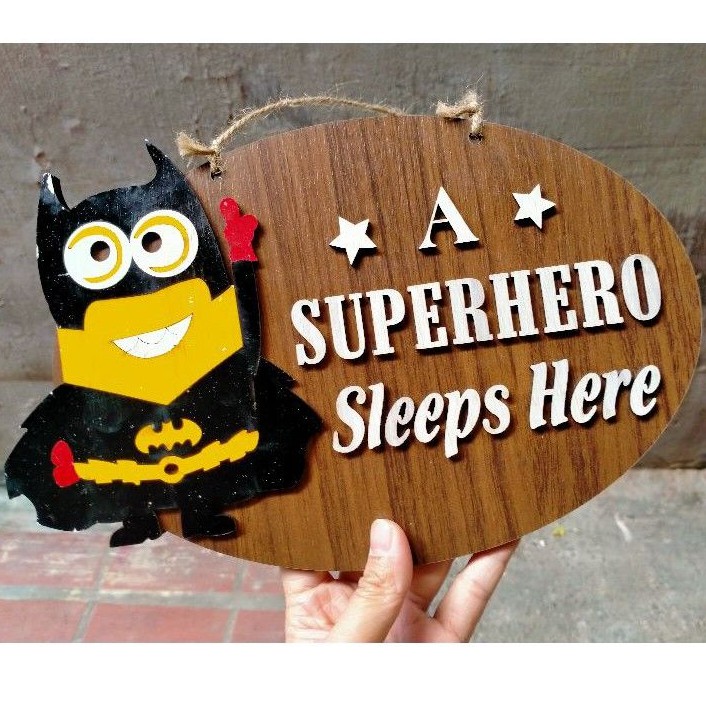 Bảng Gỗ Decor Treo Phòng Cho Bé ( Super Hero) Hàng Cao cấp