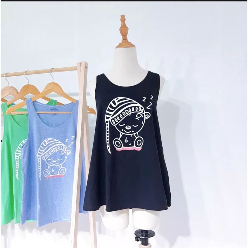 Áo ba lỗ nữ hình chú gấu siêu dễ thương cute hot hit hiện nay cotton đơn giản thoáng mát thoải mái tập gym giá rẻ