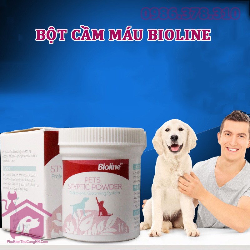 Bột cầm máu cho chó mèo BIOLINE 14g - Phụ kiện thú cưng Hà Nội