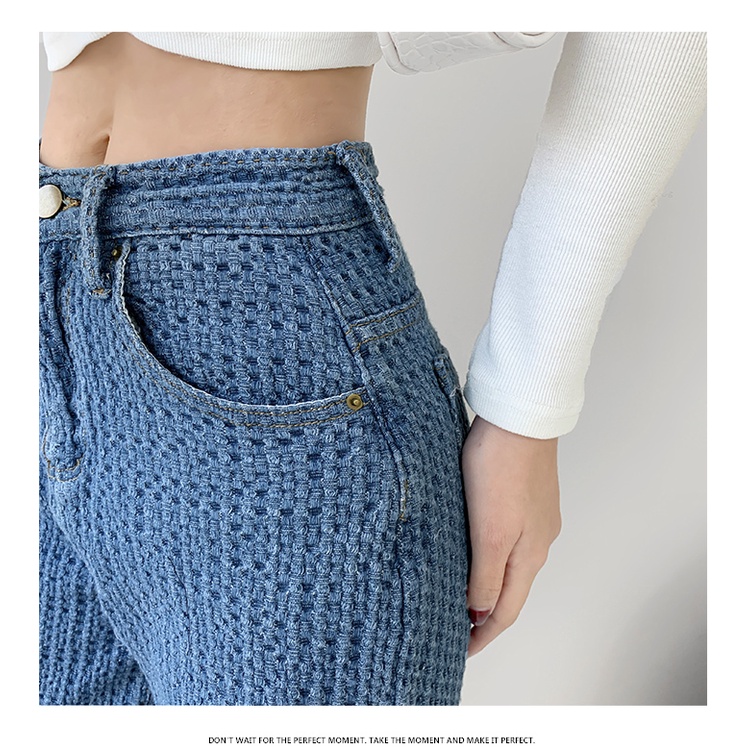 DUNEA Quần Jean Ống Rộng Lưng Cao Phong Cách Sành Điệu Cho Bạn Gái