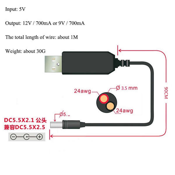 Mô Đun Tăng Áp Usb Dc 5v Sang Dc 9v / 12v 2.1x5.5mm | BigBuy360 - bigbuy360.vn