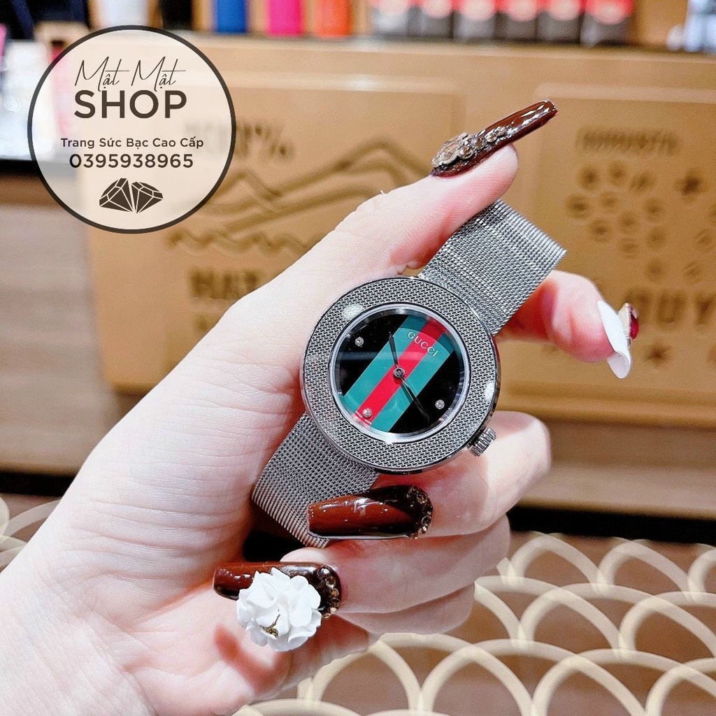 Đồng hồ nữ Gucci U-play Bản dây mesh màu bạc cực hiếm hàng , lâu lắm mới comeback