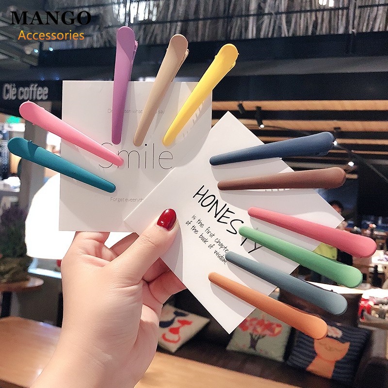 Kẹp tóc mỏ vịt chống trượt nhiều màu macaron xinh xắn T827
