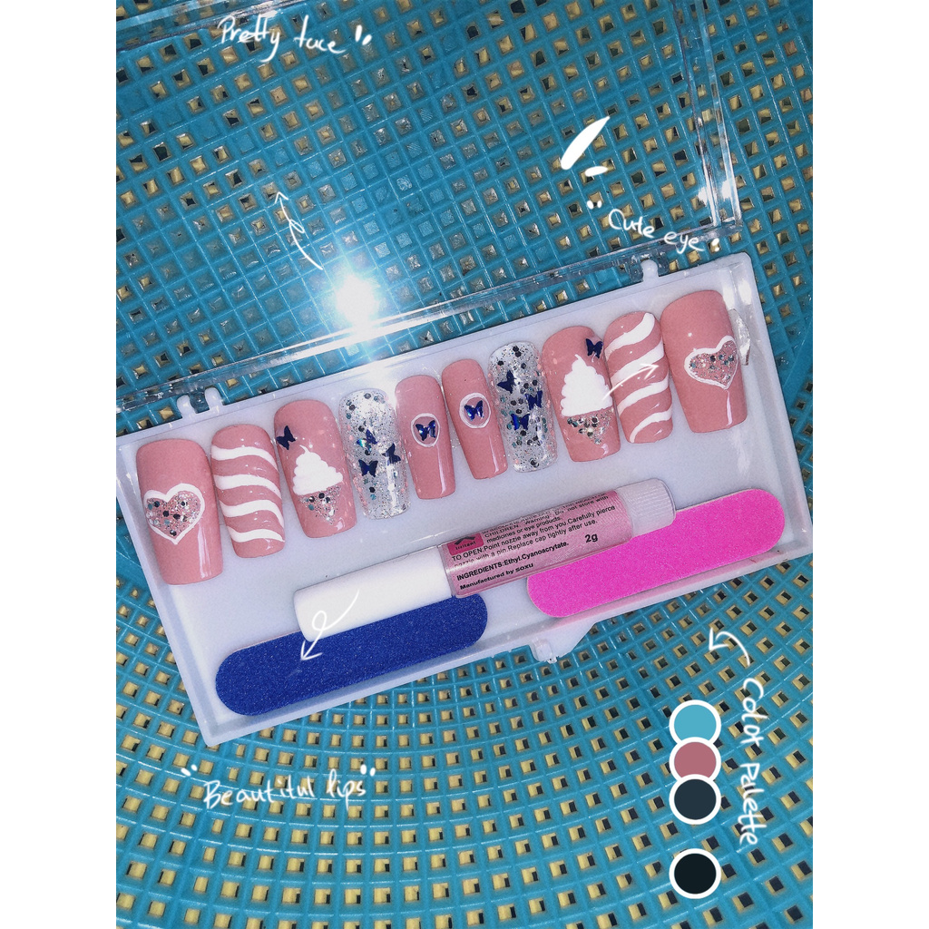 [SALE] Nail box - móng giả mẫu màu hồng [sốc]