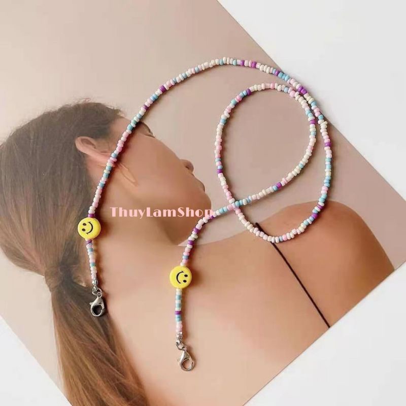 Dây đeo trang trí khẩu trang/kính mắt hình mặt cười chống trượt rớt tiện lơi dễ thương vui vẻ