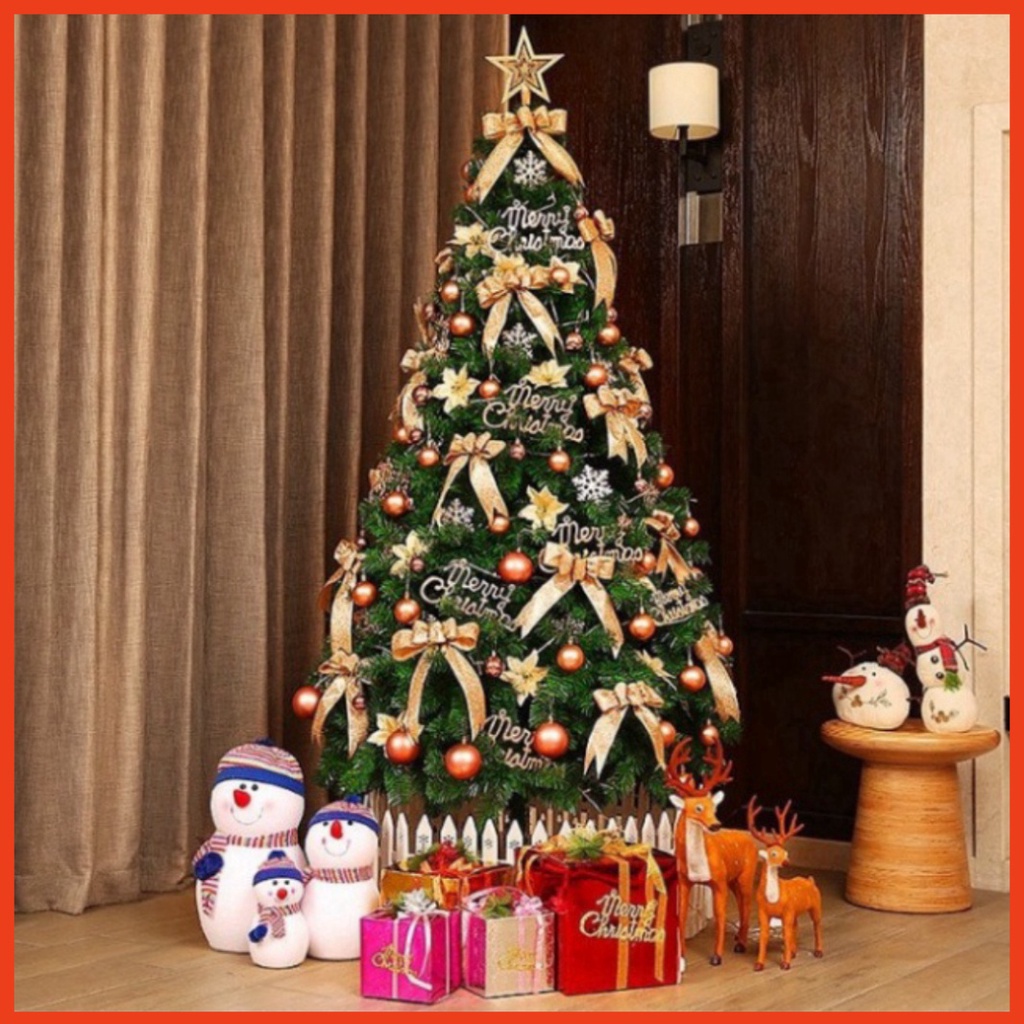 Cây thông Noel 1m5, 1m8, 2m1 tán dày, màu xanh đầy đủ phụ kiện - Cây thông trang trí Giáng Sinh