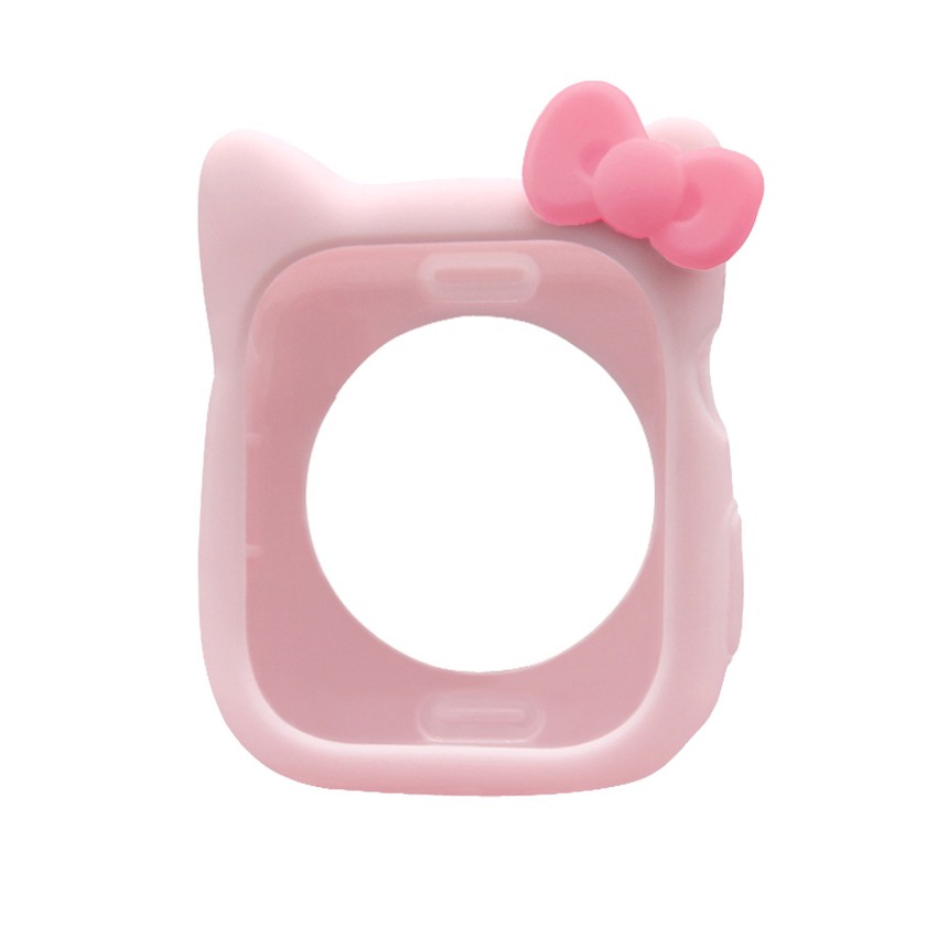 Ốp Bằng Silicon Hình Mèo Hello Kitty Bảo Vệ Cho Mặt Đồng Hồ Thông Minh Apple Series 5 4 3 2 1 44mm 40mm 38mm 42mm