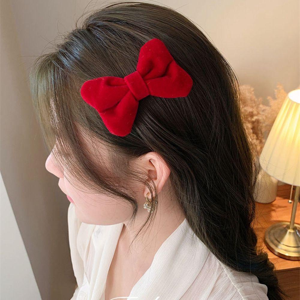 Kẹp Tóc Nơ Vải Nhung Phong Cách Pháp Thời Trang Thu Đông Cho Nữ
