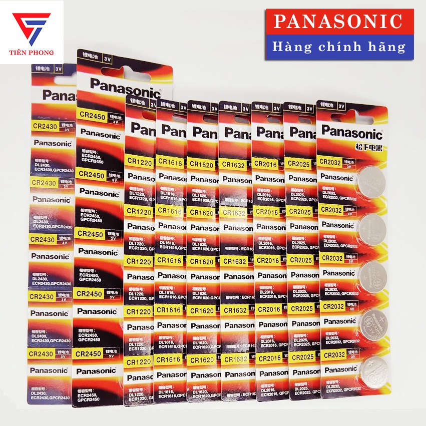 [FULL MÃ] Pin cúc áo Panasonic CR2016/ CR2025/ CR2032/ CR1616/ CR1632/ CR1220 (1 Vỉ 5 Viên)