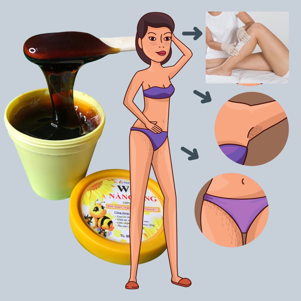 Sáp Wax triệt lông Tay, Chân, Nách, bikini tại nhà , không cần đun nóng - Wax Lạnh Nàng Ong