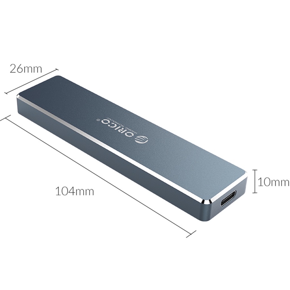 Hộp Đựng Ổ Cứng SSD ORICO M.2 SATA Type C Orico PVM2F-C3-GY-BP - Hàng Chính Hãng