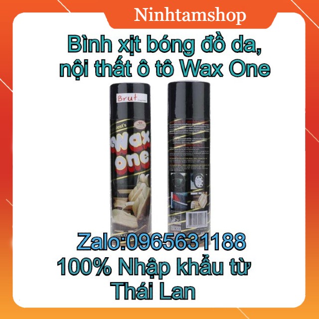 Bình xịt bóng đồ da, nội thất ô tô Wax One 100% nhập khẩu từ Thái Lan