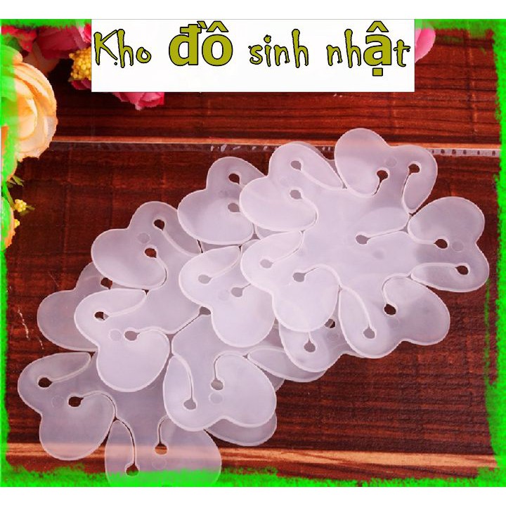 Sỉ 10 miếng nhựa tạo hình bóng bay, kẹp nhựa làm hoa