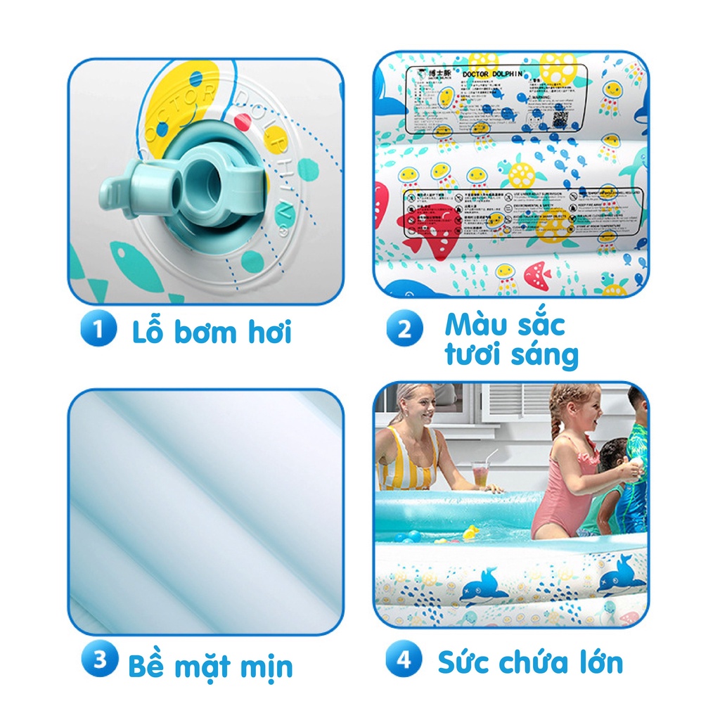 Bể bơi cho bé Doctor Dolphin 3 tầng Chính hãng | Bể bơi cao cấp cho bé mẫu mới nhất 2022