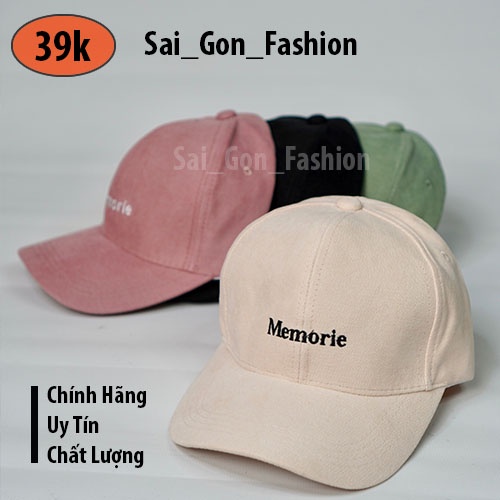 Mũ lưỡi trai thời trang thêu chữ Memorie phong cách ❤️ nón kết nam nữ hàn quốc đẹp cá tính N01