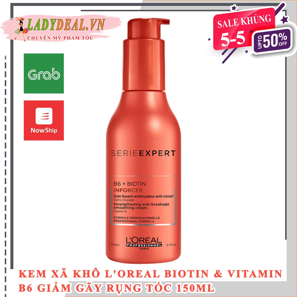 KEM XÃ KHÔ L'OREAL BIOTIN &amp; VITAMIN B6 GIẢM GÃY RỤNG TÓC 150ML | LADYDEAL.VN