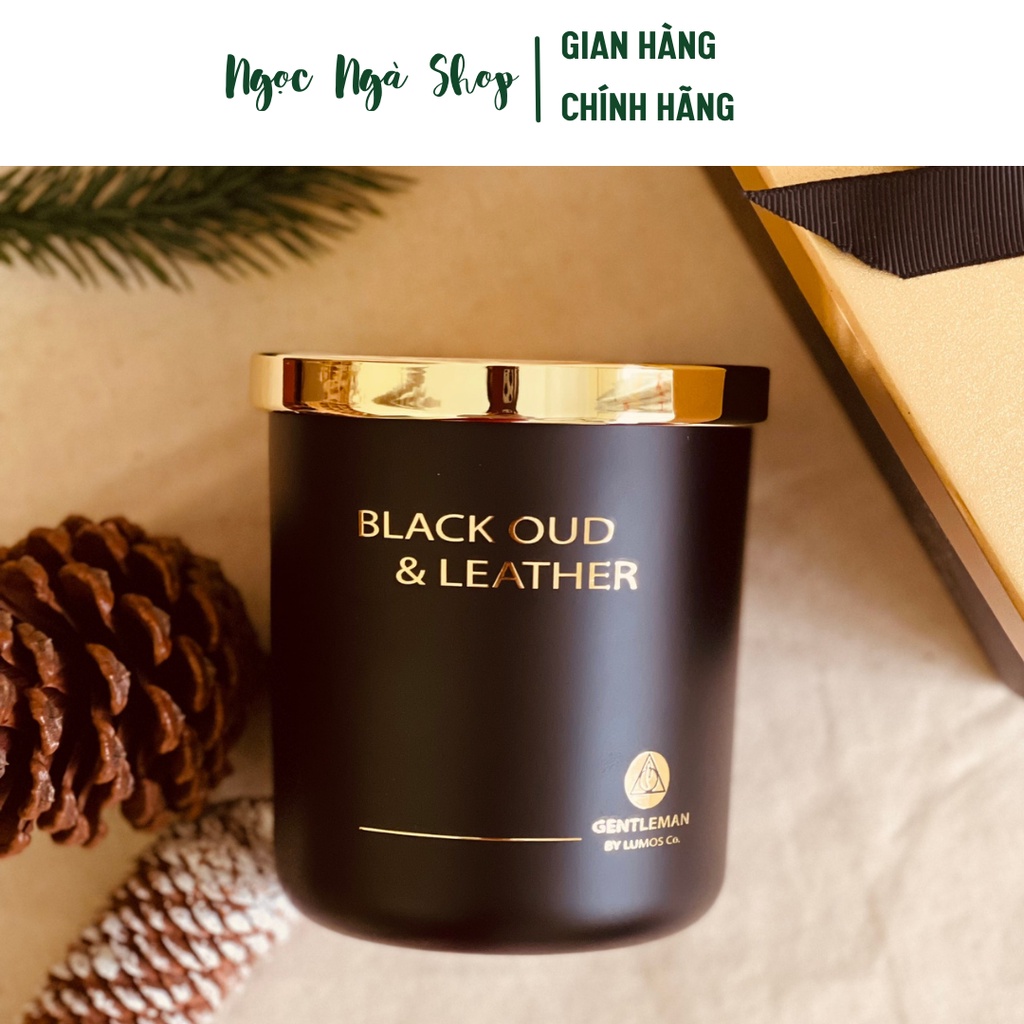 Nến Thơm Cao Cấp Lumos Black Oud &amp; Leather (Táo gai,hoa oải hương,hổ phách) – NT04- Nến trang trí-Đạt tiêu chuẩn Quốc Tế