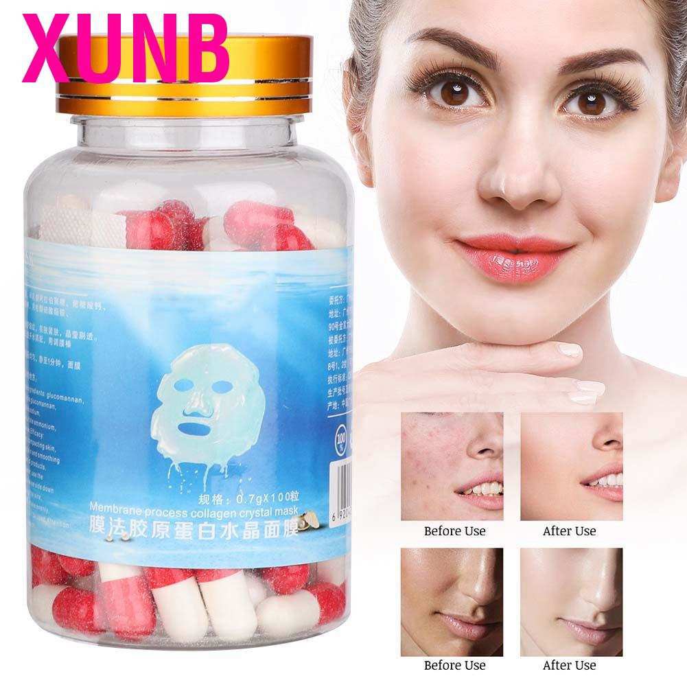 (Hàng Mới Về) Bộ 100 Mặt Nạ Viên Pha Lê Collagen Dưỡng Ẩm Chống Lão Hóa Tự Làm