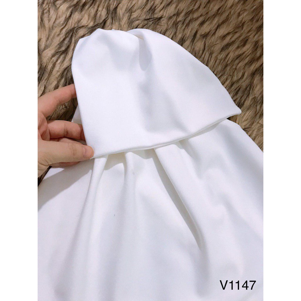 [ xả kho ] MiD Đầm trắng lệch vai Umi Nhật V1147