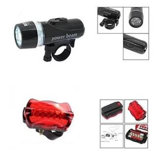 Bộ đèn pin gắn xe đạp và đèn chiếu hậu 5 Led WJ-101