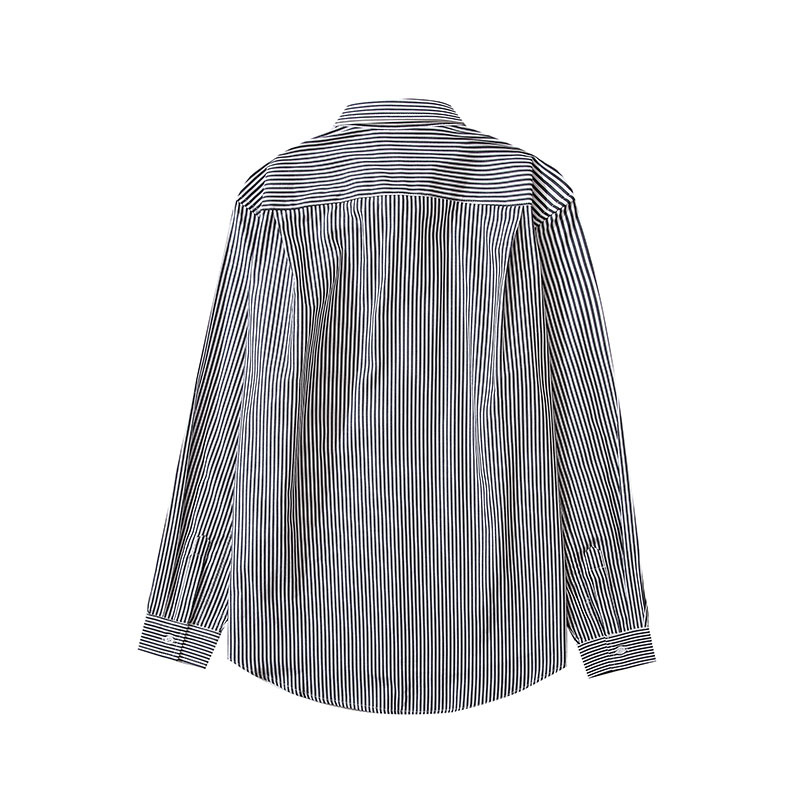 Áo sơ mi cotton tay dài họa tiết kẻ sọc thời trang thanh lịch cho nam