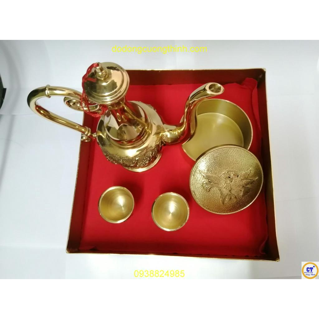 Bộ khay trầu hỏi cưới bằng đồng