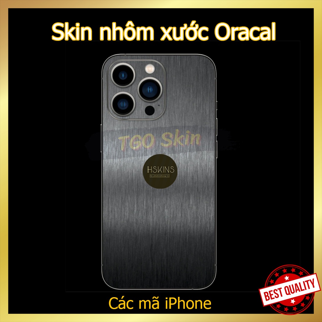 Miếng dán Skin nhôm xước cao cấp Oracal iPhone 14 Pro Max / 13 Pro Max / 12 Pro Max / 11 Pro Max / Xs Max  full viền