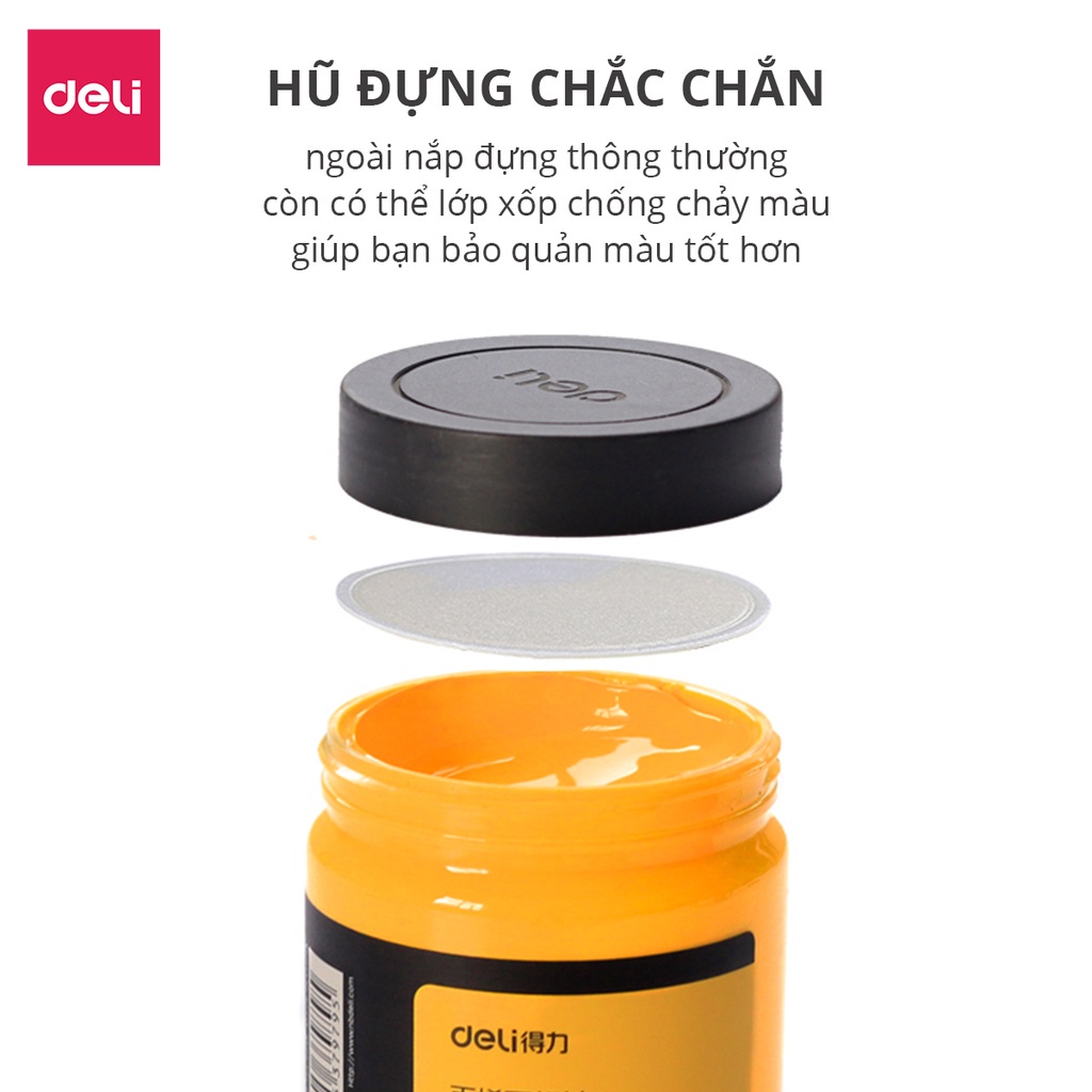 Màu Acrylic 3D Deli hộp 300ml cao cấp - chuyên dụng vẽ vải, giày, đa chất liệu không trôi - 73875