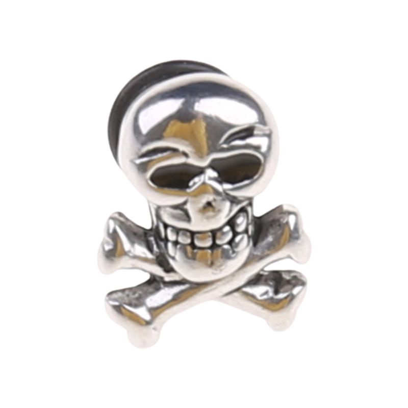 Khuyên Tai Hình Đầu Lâu Bằng Thép Titan Phong Cách Retro