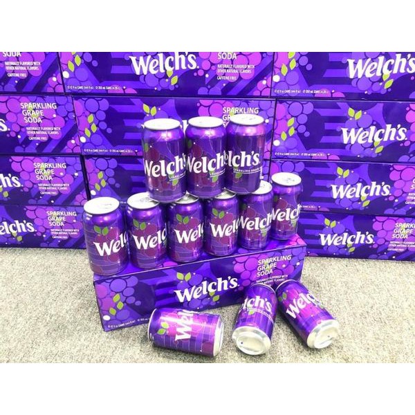 😍 Nước Ngọt Nho Welch’s Sparkling Grape Soda 355ml Mỹ 😍 - 1 THÙNG