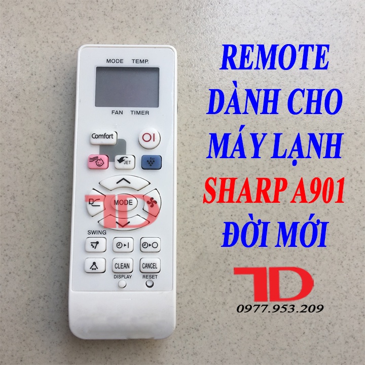 [TẶNG KÈM PIN] Remote điều khiển dành cho máy lạnh Sharp đời mới Điện Lạnh Thuận Dung