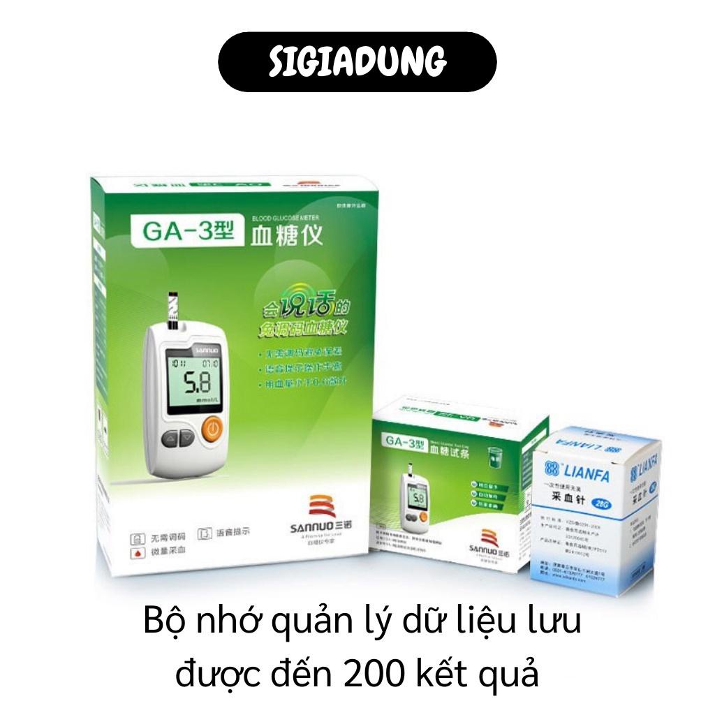 [SGD] Máy Đo Đường Huyết GA-3 - Máy Thử Tiểu Đường, Đo Chỉ Số Hồng Cầu Phát Giọng Nói 10006