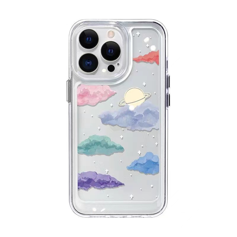 Ốp Điện Thoại Trong Suốt Hình Đám Mây / Mặt Trăng / Không Gian Cho iphone 11 13 7 8 Plus 12 13Pro Max X XS Max 7 8 SE 202