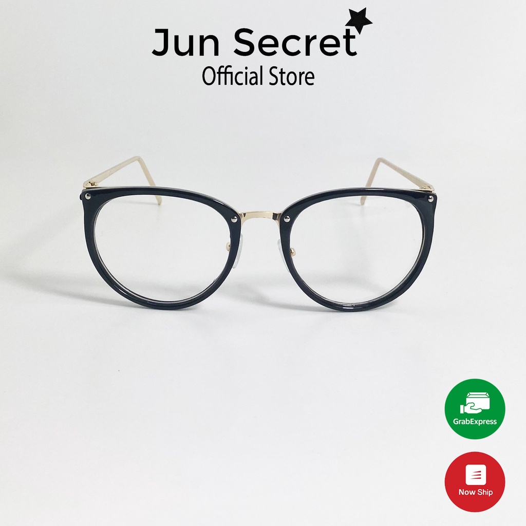 Kính giả cận nữ gọng kim loại thương hiệu Jun Secret JS90A58 tròng chống chói chống tia UV