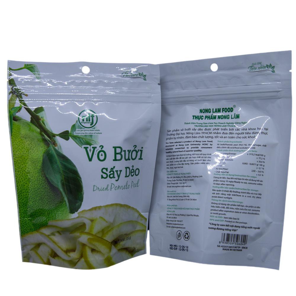 {TÂM AN} Vỏ bưởi sấy dẻo gói 85g - 25g - Nông Lâm Food