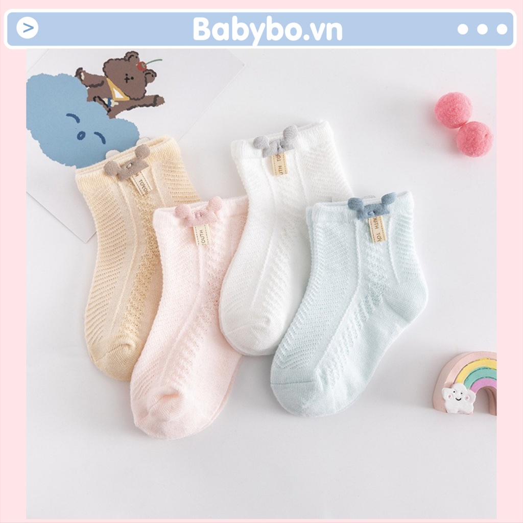 Tất lưới điều hòa mềm mại thoáng khí hình chuột mickey cho bé từ 0-3 tuổi