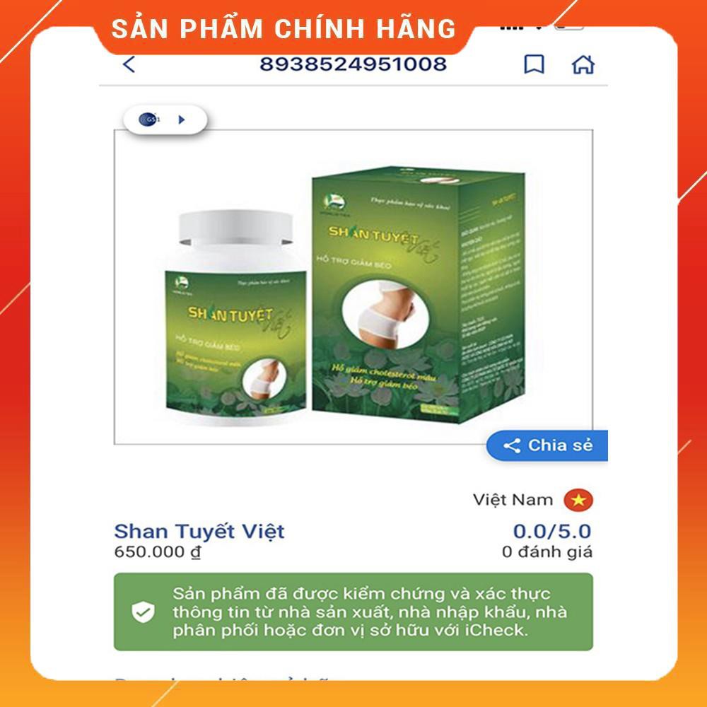 SHAN TUYẾT VIỆT - Viên uống Giảm Mỡ - Giảm 6 - 8kg Sau Liệu Trình - Không Cần Ăn Kiêng - Không Tăng Cân Lại - Giá Ưu Đãi