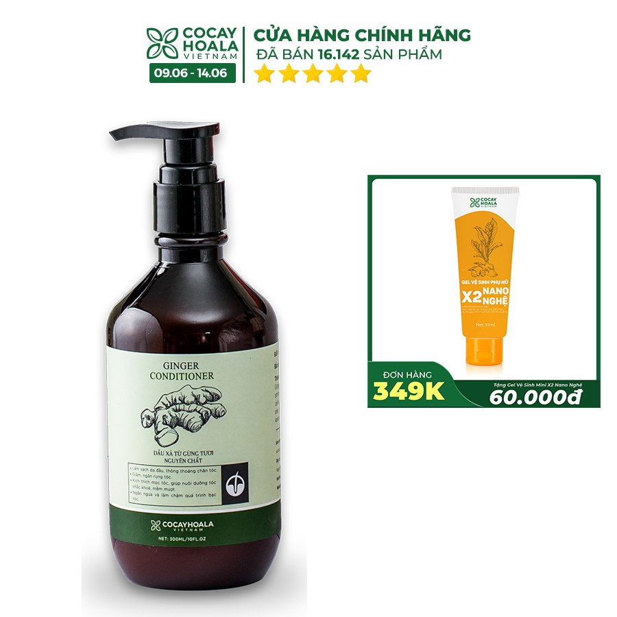 Dầu Xả Gừng Tươi Dưỡng Tóc Mềm Mượt Cocayhoala 300ml