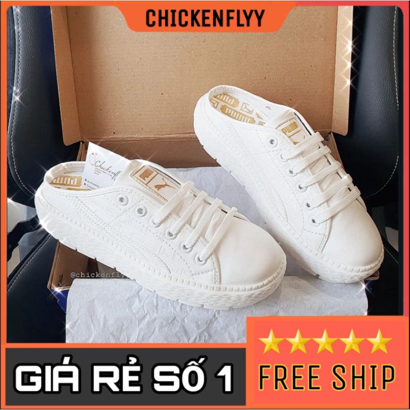 Giày dép PM CALI TRẮNG FULL đế cao ĐẠP GÓT