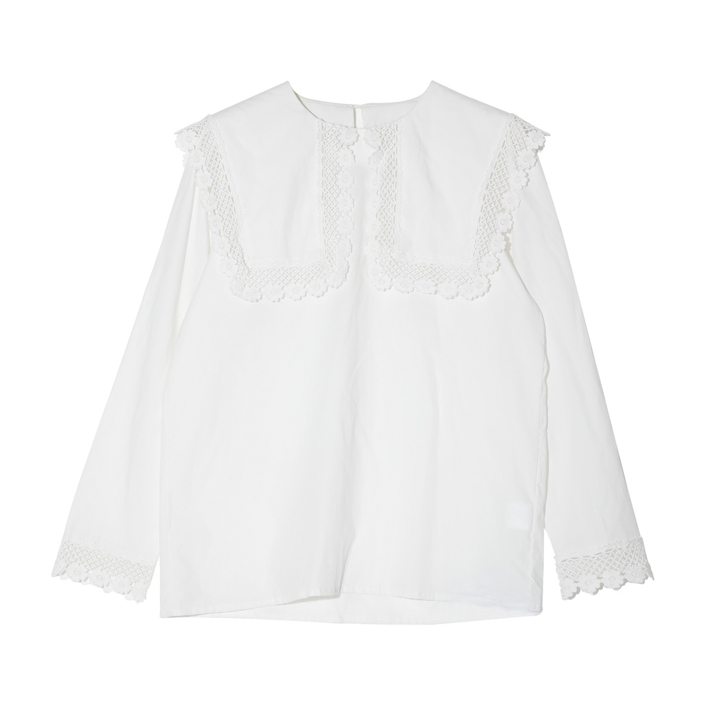 (HÀNG SẴN - HÌNH THẬT) Áo sơ mi cổ hải quân - Áo sơ mi cách điệu phối hoạt tiết ren