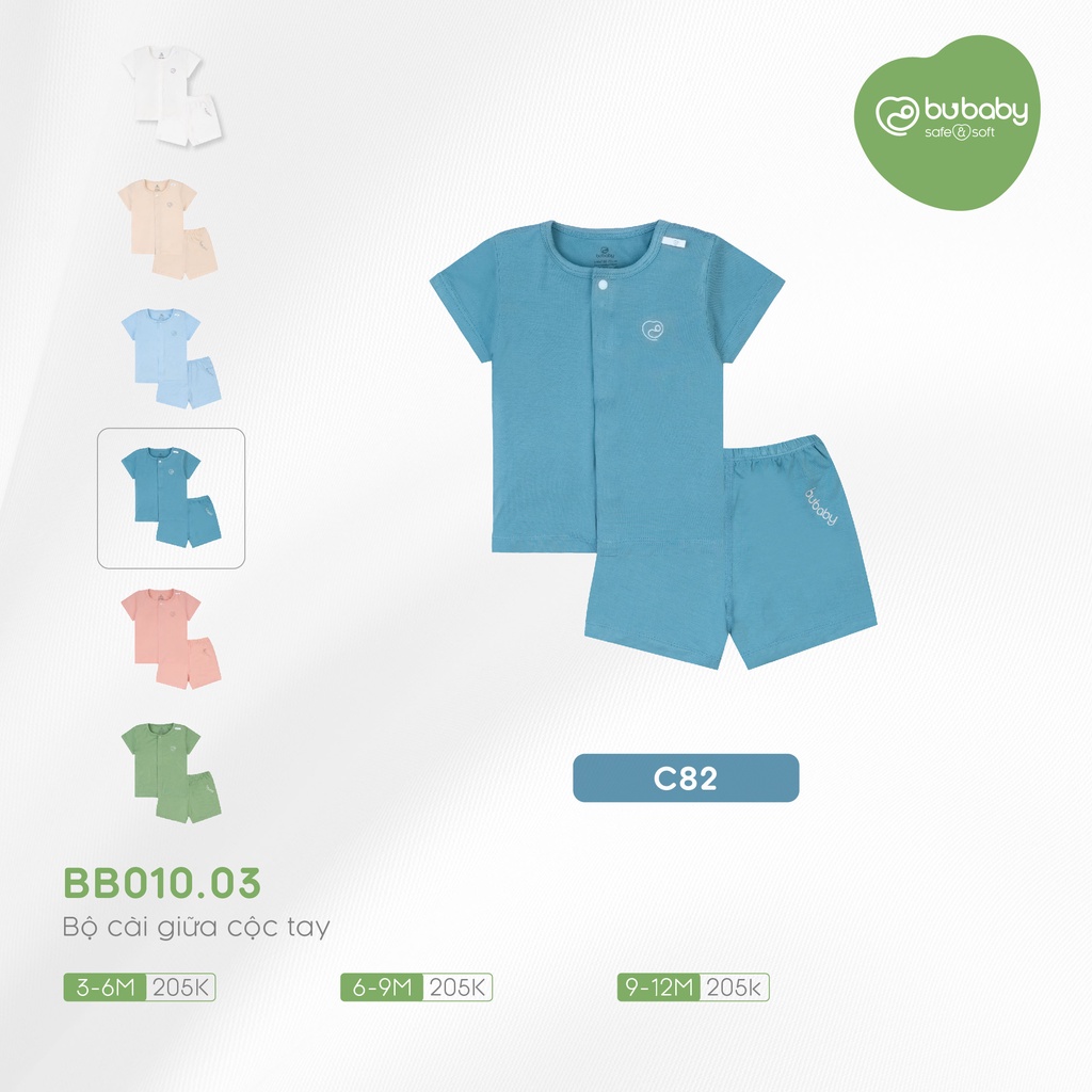 Bộ cộc tay sơ sinh bamboo BUBABY